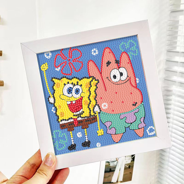 SpongeBob Diamond Painting Children's Handmade Cartoon 5D Paint By Diamonds  Patrick Cross Stitch Kits Art Anime Painting Framed - AliExpress